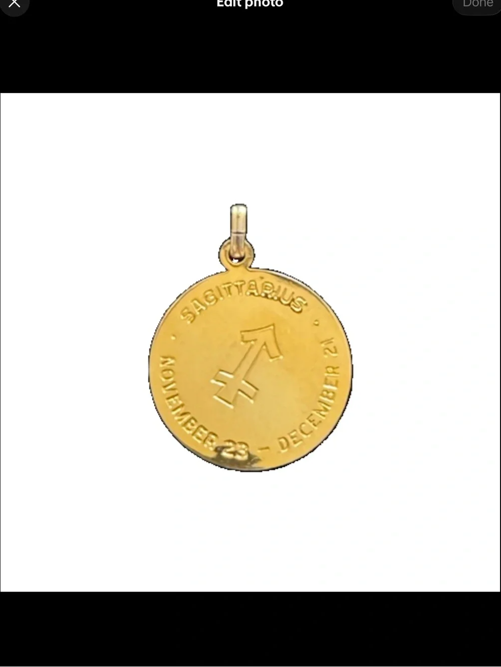 Vtg SWANK Sagittarius Zodiac Coin Pendant Necklace GoldTone Astrology Nov-Dec